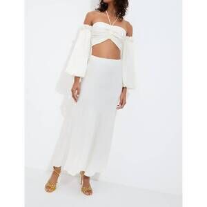 NEW SLEEPING WITH JACQUES bianca maxi skirt in white